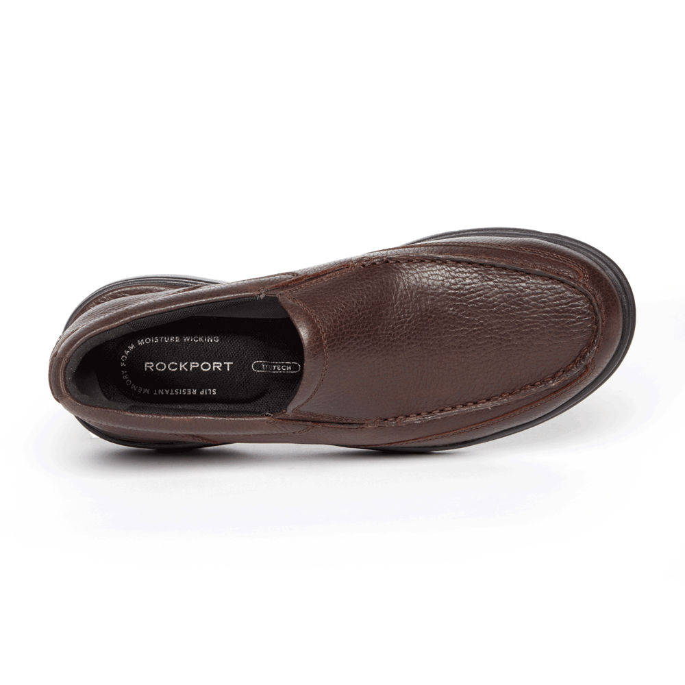 Rockport Singapore Mens Slip-On - ProWalker Eureka Plus Dark Brown - XR6071352